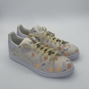 Adidas Stan Smith Low Womens Casual Shoes White Yellow Leaf GY1072 NEW Size 10.5